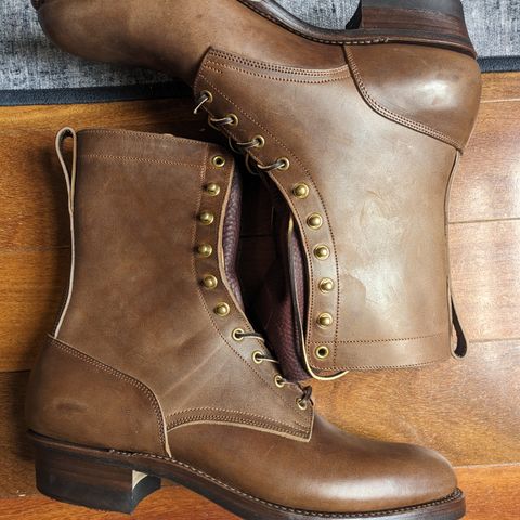 Rolling Dub Trio Griffin 8.5" Plain Toe Boots in Original Brown Horsebutt #1010