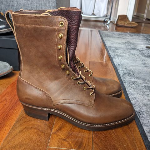 Rolling Dub Trio Griffin 8.5" Plain Toe Boots in Original Brown Horsebutt #1010