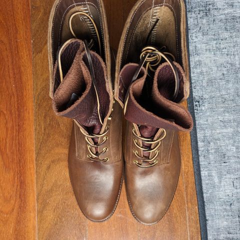 Rolling Dub Trio Griffin 8.5" Plain Toe Boots in Original Brown Horsebutt #1010