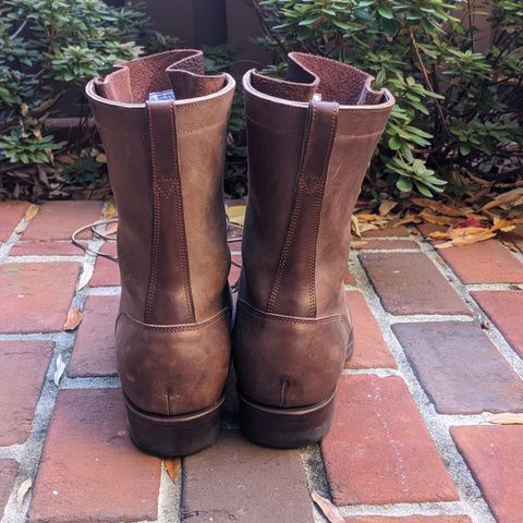 Rolling Dub Trio Griffin 8.5" Plain Toe Boots in Original Brown Horsebutt #1010