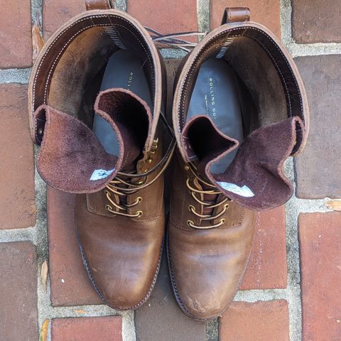 Rolling Dub Trio Griffin 8.5" Plain Toe Boots in Original Brown Horsebutt #1010