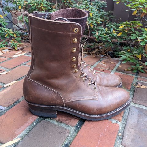 View photo of Rolling Dub Trio Griffin 8.5" Plain Toe Boots in Unknown Material