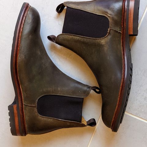 Meermin Chelsea Boot in Caper Green Waxy Shell Cordovan