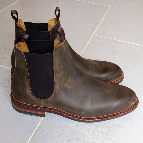Meermin Chelsea Boot in Caper Green Waxy Shell Cordovan