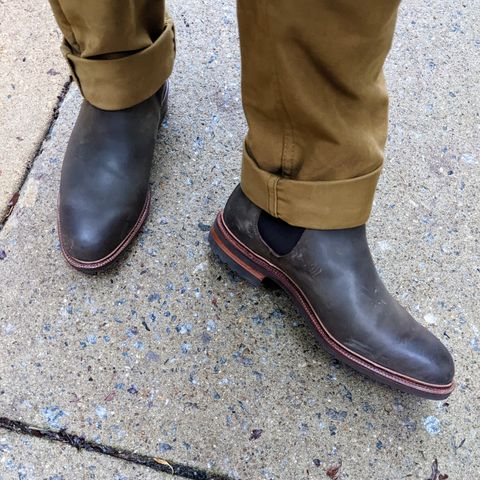 Meermin Chelsea Boot in Caper Green Waxy Shell Cordovan