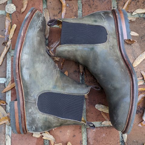 Meermin Chelsea Boot in Caper Green Waxy Shell Cordovan