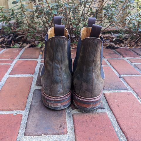 View photo of Meermin Chelsea Boot in Caper Green Waxy Shell Cordovan