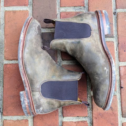 View photo of Meermin Chelsea Boot in Caper Green Waxy Shell Cordovan