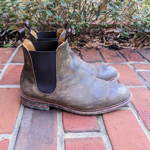 View photo of Meermin Chelsea Boot in Caper Green Waxy Shell Cordovan