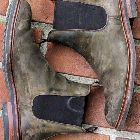 View photo of Meermin Chelsea Boot in Caper Green Waxy Shell Cordovan