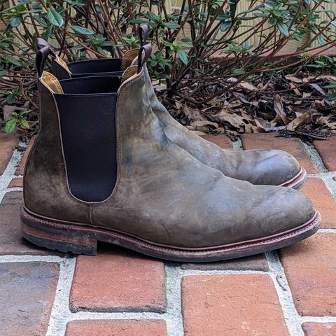 View photo of Meermin Chelsea Boot in Caper Green Waxy Shell Cordovan