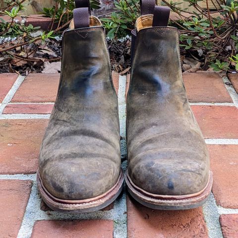 View photo of Meermin Chelsea Boot in Caper Green Waxy Shell Cordovan