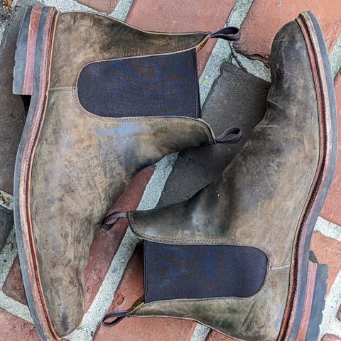 View photo of Meermin Chelsea Boot in Caper Green Waxy Shell Cordovan