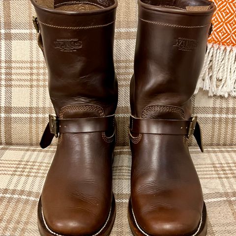 View photo of Willie's Handmade Boots Engineer in Horween Brown Chromexcel