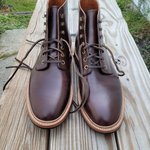 View photo of Grant Stone Diesel Boot in Horween Crimson Chromexcel