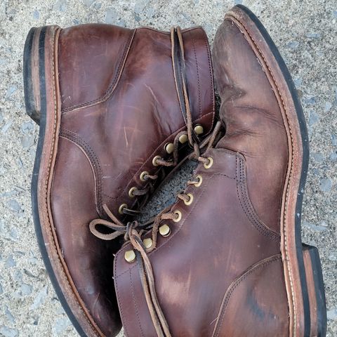 View photo of Grant Stone Diesel Boot in Horween Crimson Chromexcel