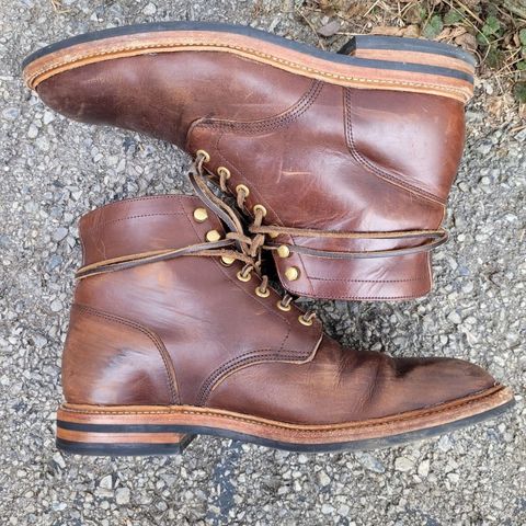 View photo of Grant Stone Diesel Boot in Horween Crimson Chromexcel