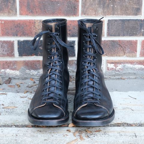 Clinch Gary Boots in Black Overdyed Horsebutt
