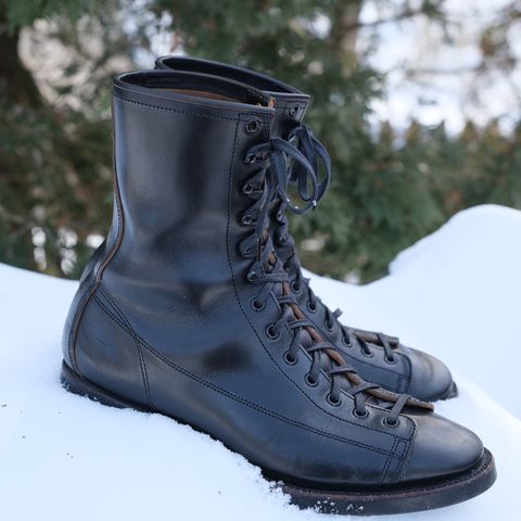 Clinch Gary Boots in Black Overdyed Horsebutt