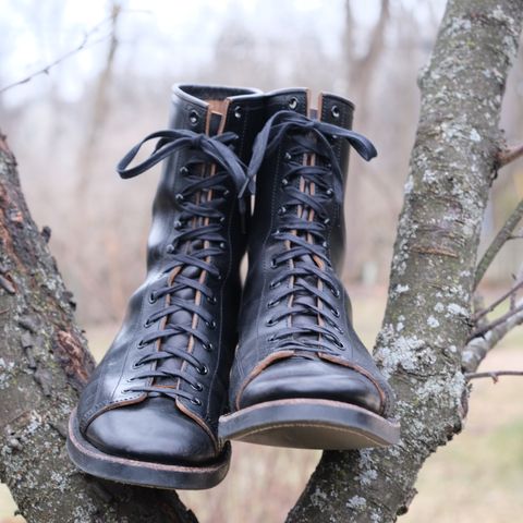 Clinch Gary Boots in Black Overdyed Horsebutt