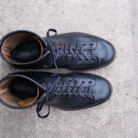 Clinch Gary Boots in Black Overdyed Horsebutt