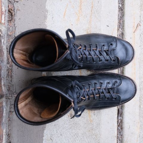 Clinch Gary Boots in Black Overdyed Horsebutt
