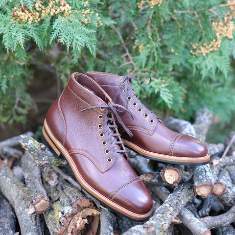 Iron Boots Devil Dog in D'Annonay Pebbled Rosewood Calf