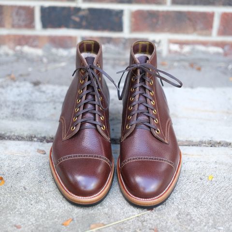 Iron Boots Devil Dog in D'Annonay Pebbled Rosewood Calf