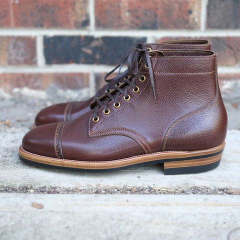 Iron Boots Devil Dog in D'Annonay Pebbled Rosewood Calf