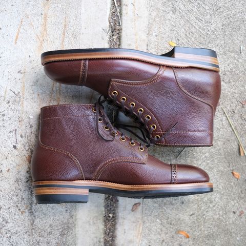 Iron Boots Devil Dog in D'Annonay Pebbled Rosewood Calf