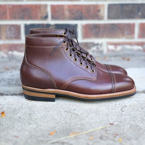 Iron Boots Devil Dog in D'Annonay Pebbled Rosewood Calf