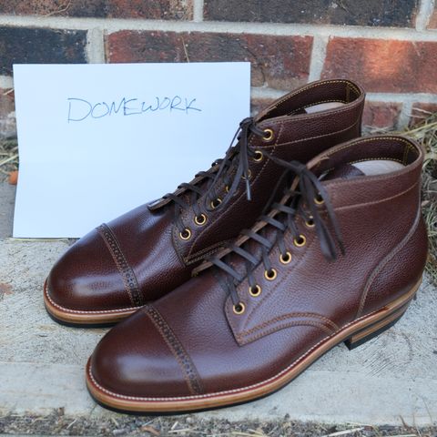 Iron Boots Devil Dog in D'Annonay Pebbled Rosewood Calf