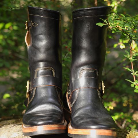 View photo of Prof Barnets Neocliffwood Boots in Maryam Black Teacore Horsebutt