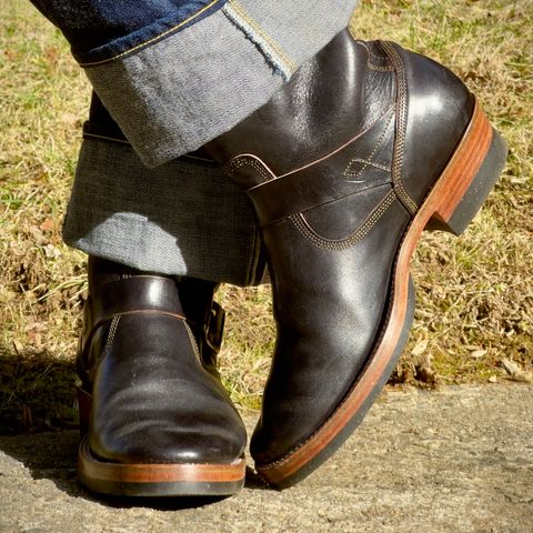 View photo of Prof Barnets Neocliffwood Boots in Maryam Black Teacore Horsebutt