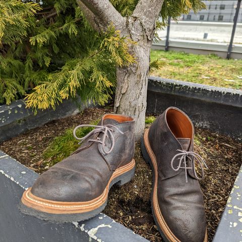 View photo of Grant Stone Chukka in C.F. Stead Earth Waxy Commander Suede