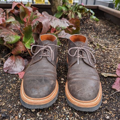 View photo of Grant Stone Chukka in C.F. Stead Earth Waxy Commander Suede