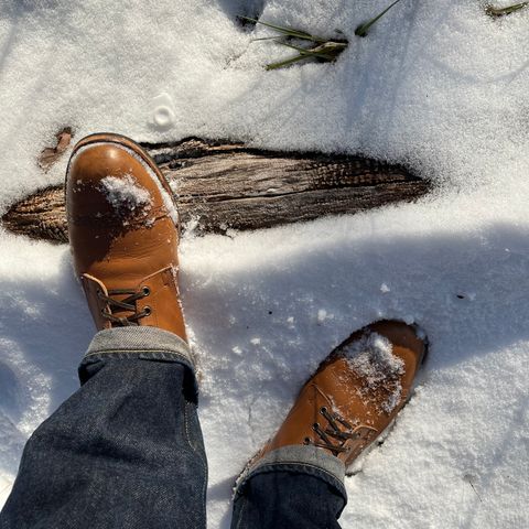 View photo of Viberg Service Boot BCT in Horween Bourbon Workshoe Butt