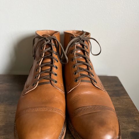 View photo of Viberg Service Boot BCT in Horween Bourbon Workshoe Butt