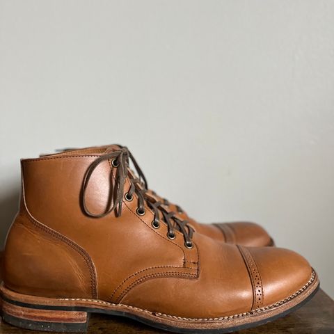 View photo of Viberg Service Boot BCT in Horween Bourbon Workshoe Butt