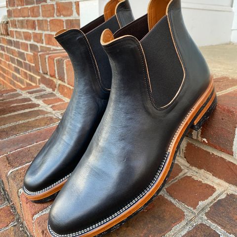 View photo of Benzein The Seventh Chelsea Boot in Shinki Black Latigo Teacore Horsehide