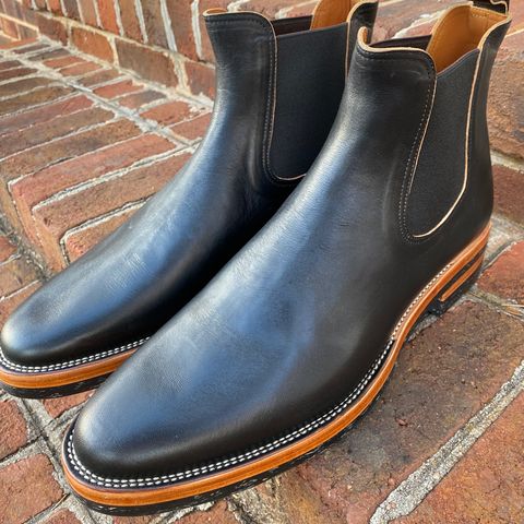 View photo of Benzein The Seventh Chelsea Boot in Shinki Black Latigo Teacore Horsehide