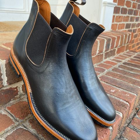 View photo of Benzein The Seventh Chelsea Boot in Shinki Black Latigo Teacore Horsehide