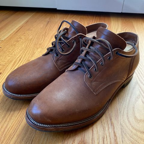 View photo of Viberg 145 Oxford in Horween Natural Essex Workshoe Butt