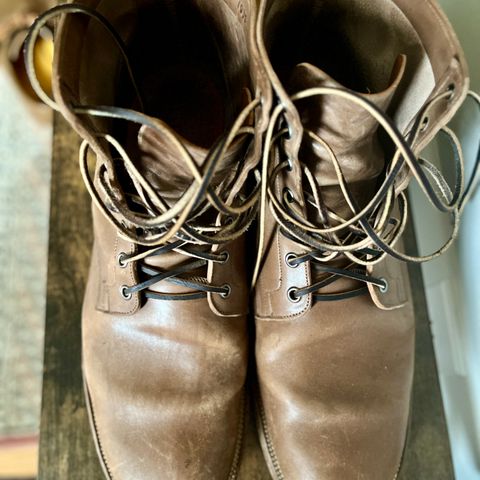 View photo of Viberg Service Boot in Maryam Taupe TPR Horsebutt