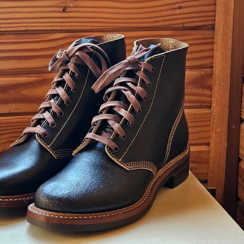 John Lofgren M-43 Service Shoes in Horween Dark Brown Waxed Flesh