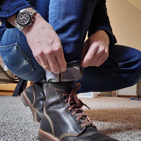 John Lofgren M-43 Service Shoes in Horween Dark Brown Waxed Flesh
