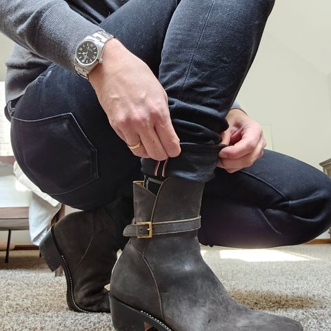 Briselblack The Kai Jodhpur in Maryam Black Waxed Reverse Horsebutt