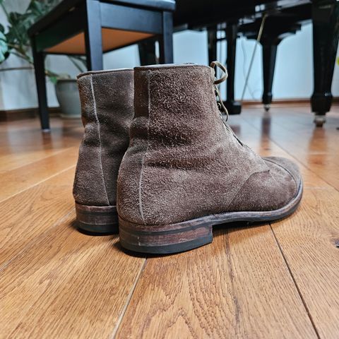 Viberg Halkett in Flint Calf Suede