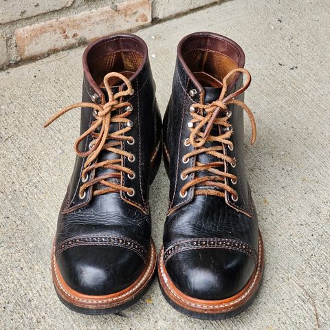 John Lofgren Combat Boots in Shinki Black Oiled Horsebutt