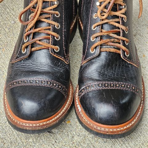 John Lofgren Combat Boots in Shinki Black Oiled Horsebutt
